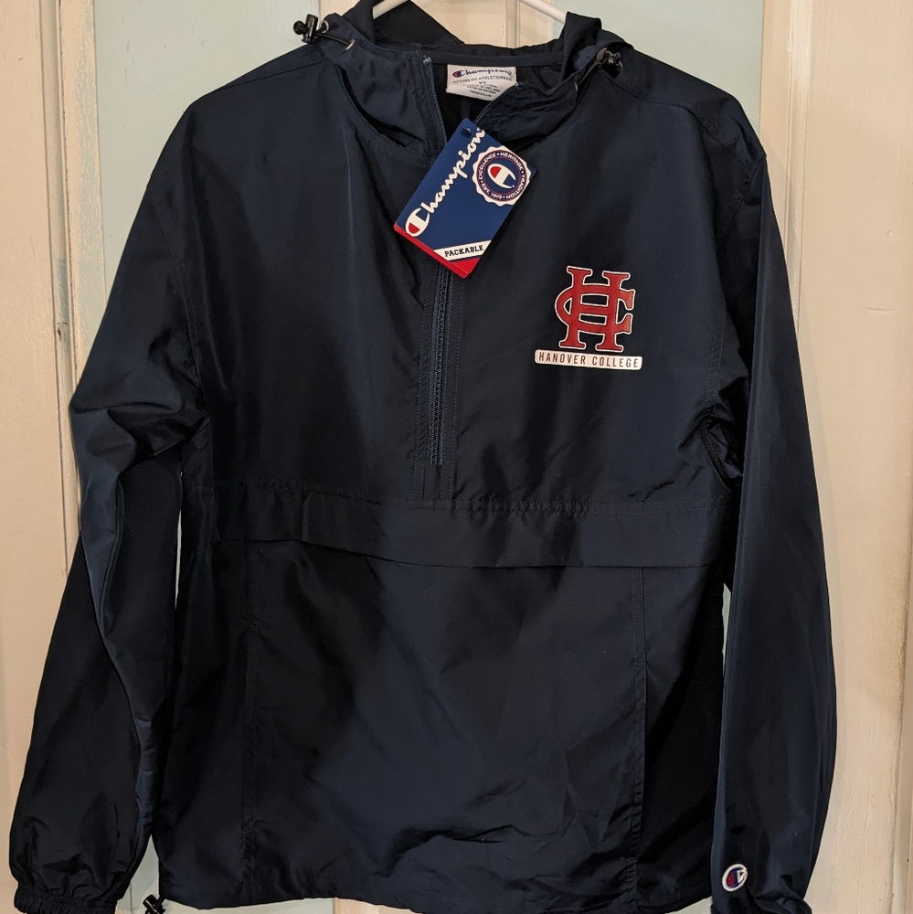 Champion Authentic Athleleticwear XS Packable Jacket Hanover College NWT Blue